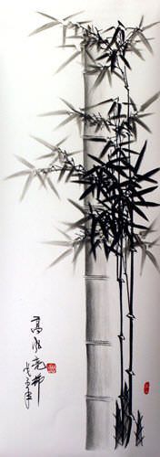 Charcoal Bamboo Portrait