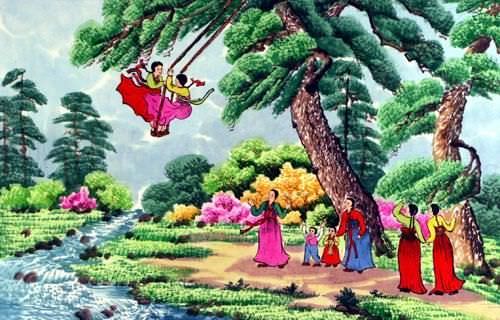 North Korean Swinging Fun Painting