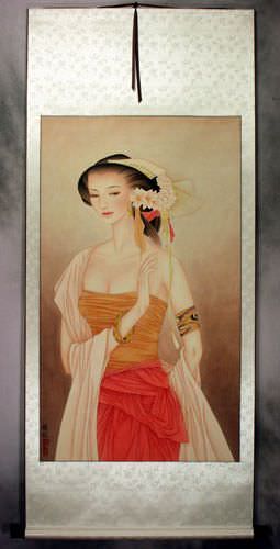 Beautiful Woman - Contemporary Chinese Art Wall Scroll