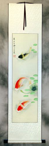 Year In, Year Out, Have Riches Koi Fish Wall Scroll