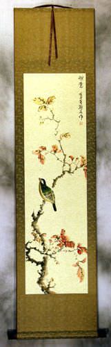 Enjoy the Spring - Bird and Flower Wall Scroll