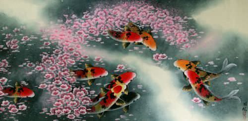 Koi Fish and Plum Blossoms